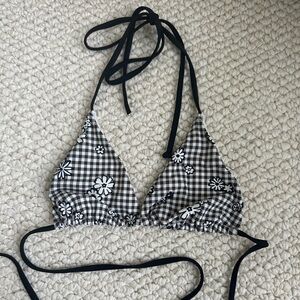 PacSun White and Black Gingham Bikini Top